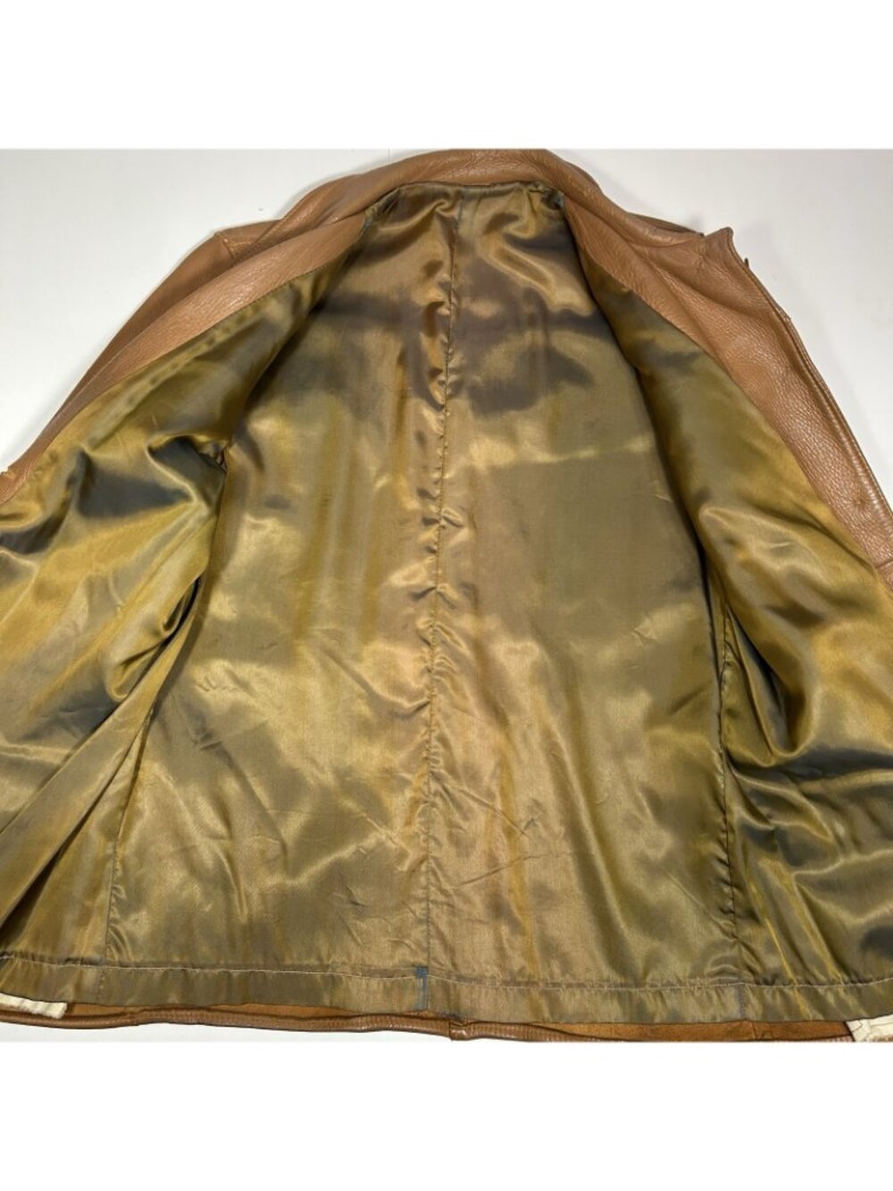 VTG 70s Women Brown Fringe Soft Leather Jacket Belted Lined Sz M ? Flaw Read - Picture 12 of 16